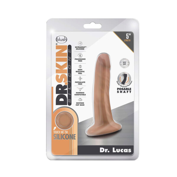 Dildo 5'' con ventosa - Dr. Skin Silicone - Dr. Lucas Vanilla - Imagen 4