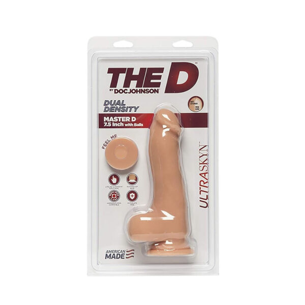 Dildo de 7.5 pulgadas con testículos, The D - Master D Ultraskyn - Vainilla - Imagen 2