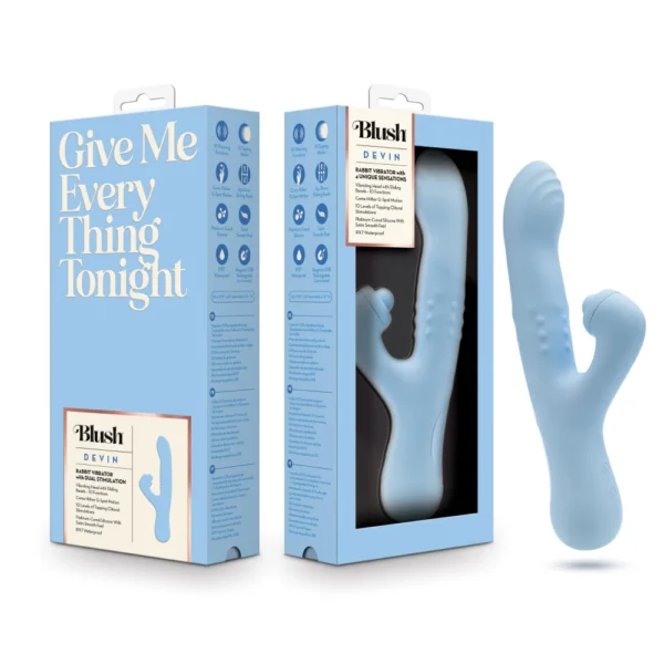Vibrador Doble - Blush Devin Blue - Imagen 2